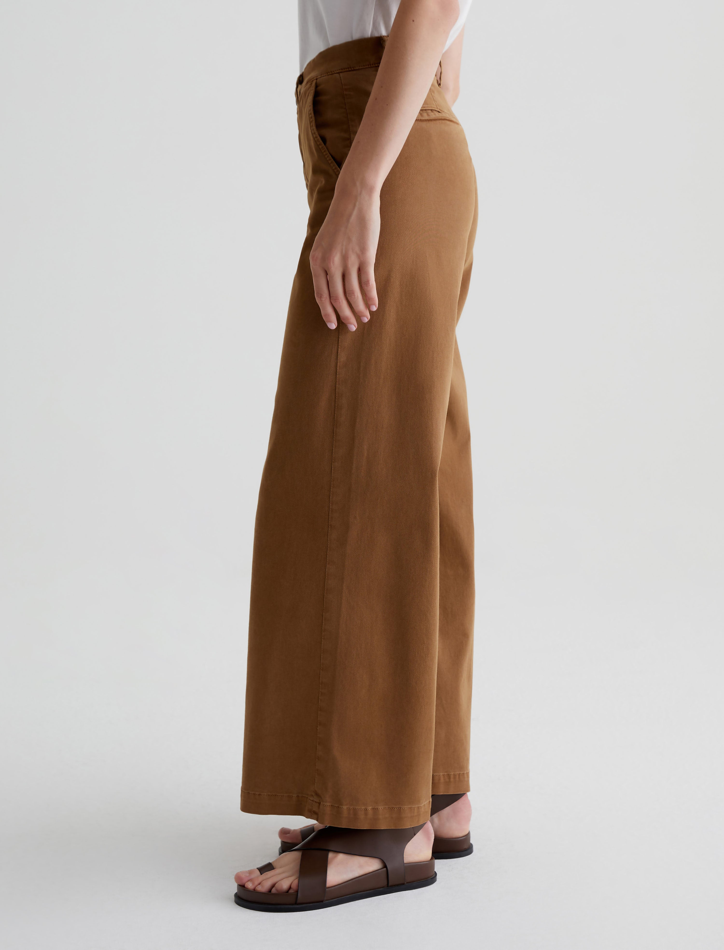 Caden Wide Leg Sulfur Camelwood Tailored Trouser Women Bottom Photo 5