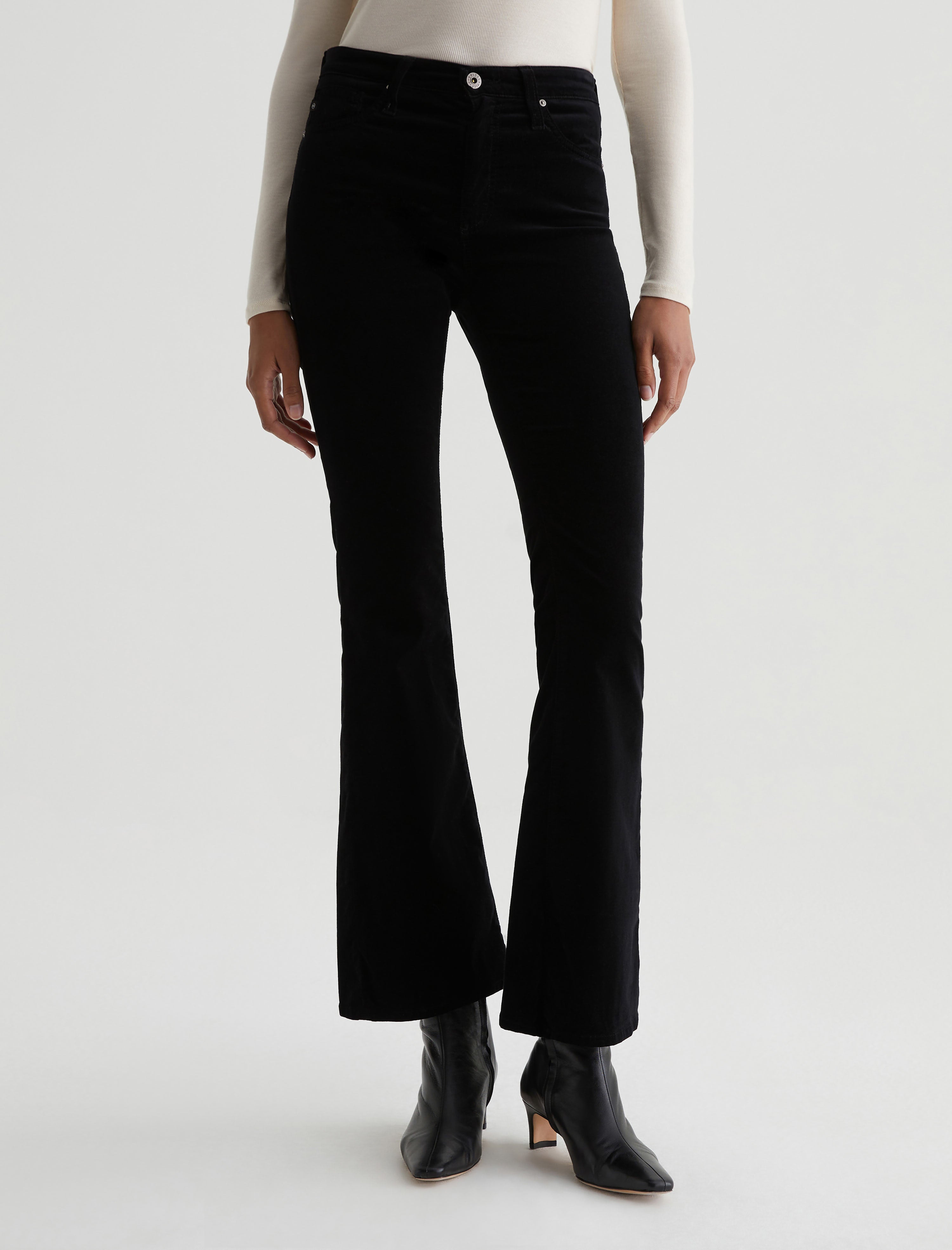 Farrah Boot Super Black Velvet High-Rise Fit Women Bottom Photo 2