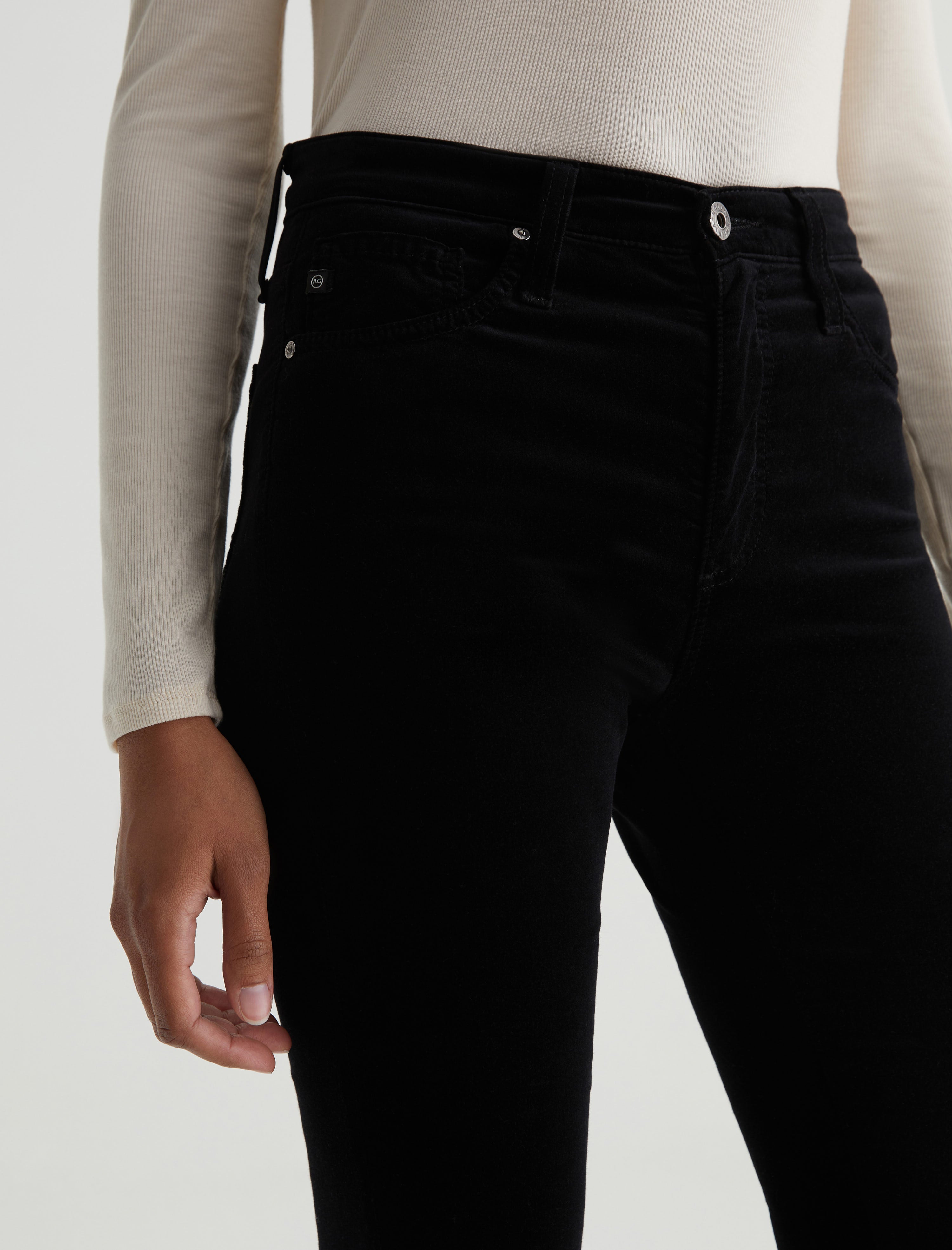 Farrah Boot Super Black Velvet High-Rise Fit Women Bottom Photo 3