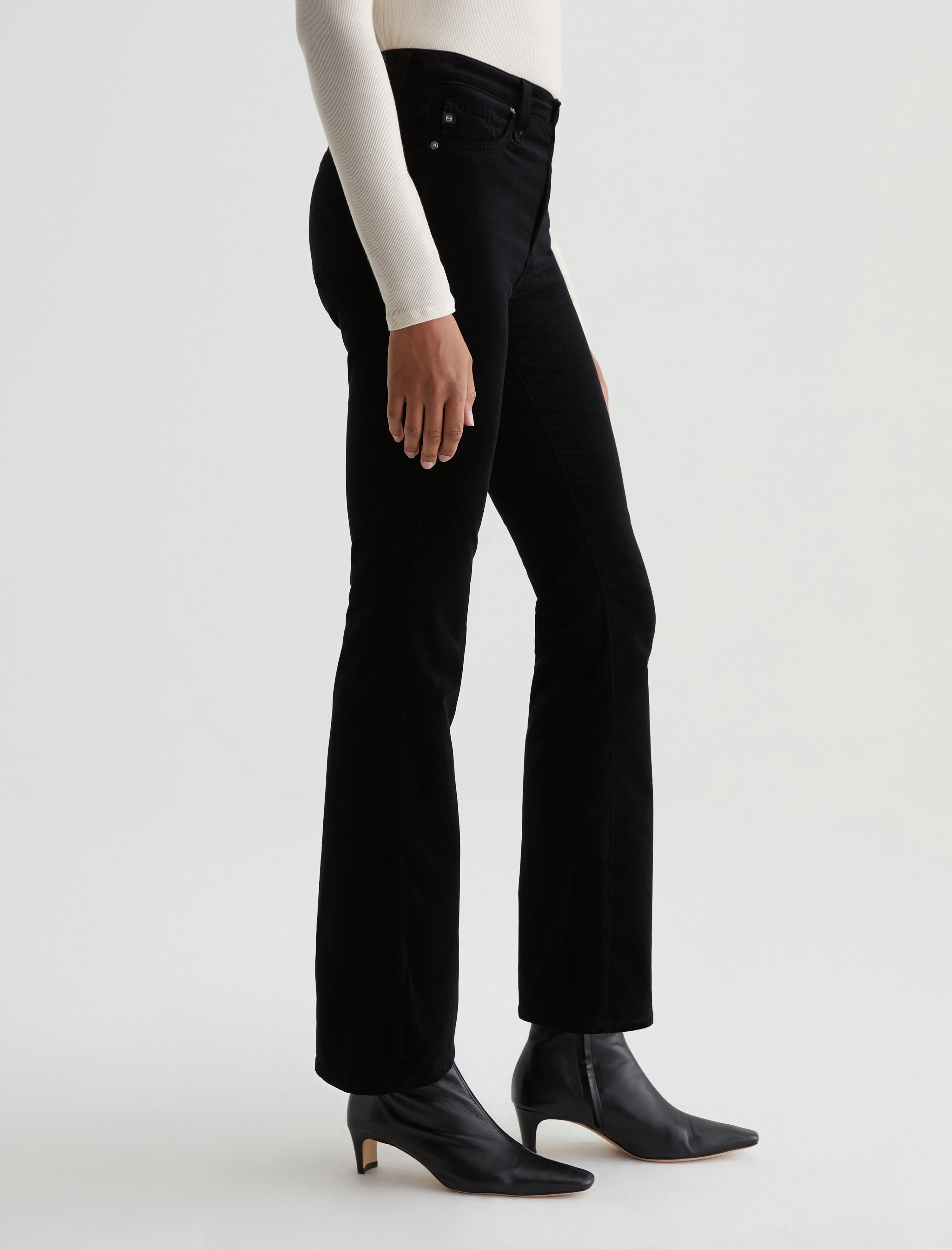 Farrah Boot Super Black Velvet High-Rise Fit Women Bottom Photo 5