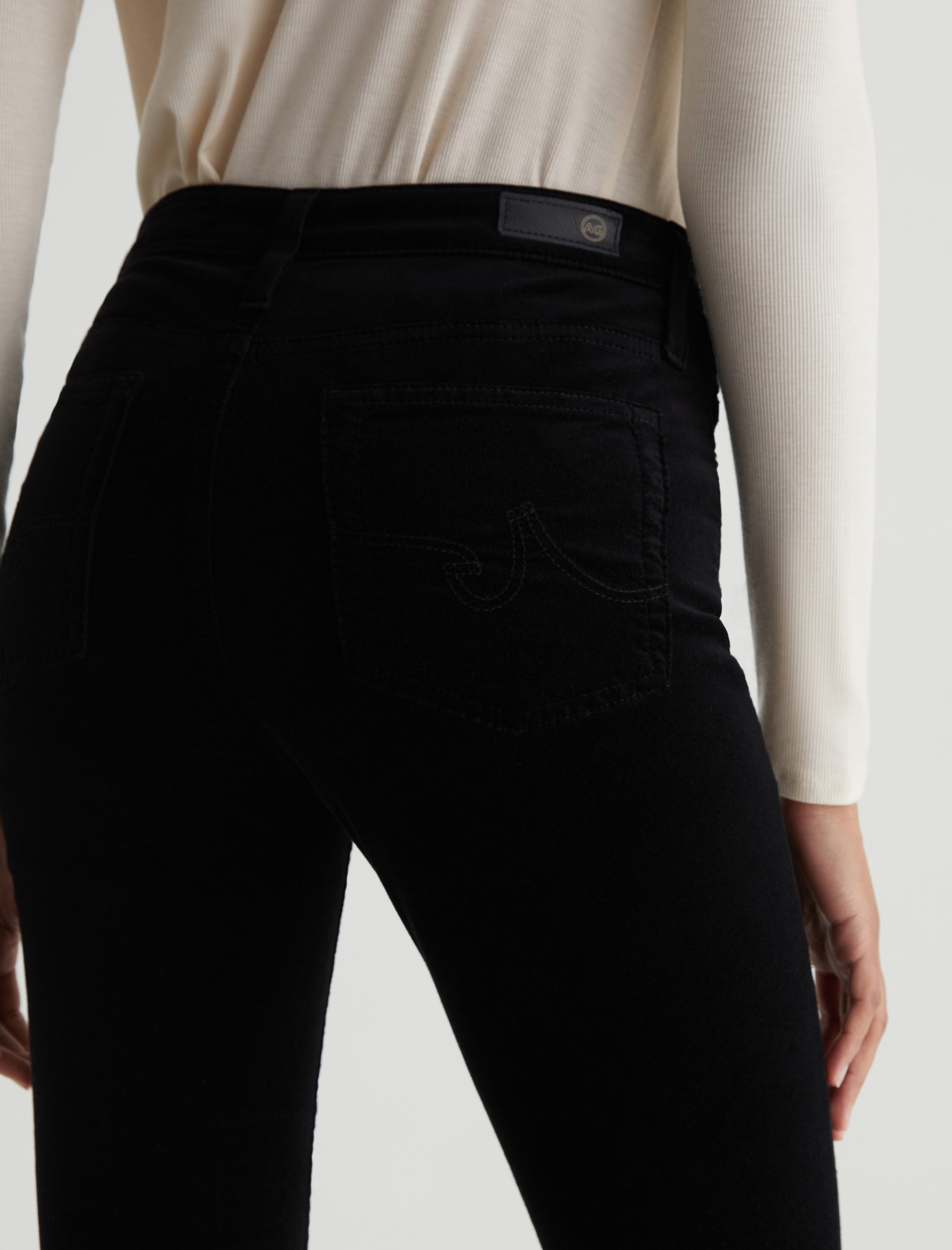 Farrah Boot Super Black Velvet High-Rise Fit Women Bottom Photo 6