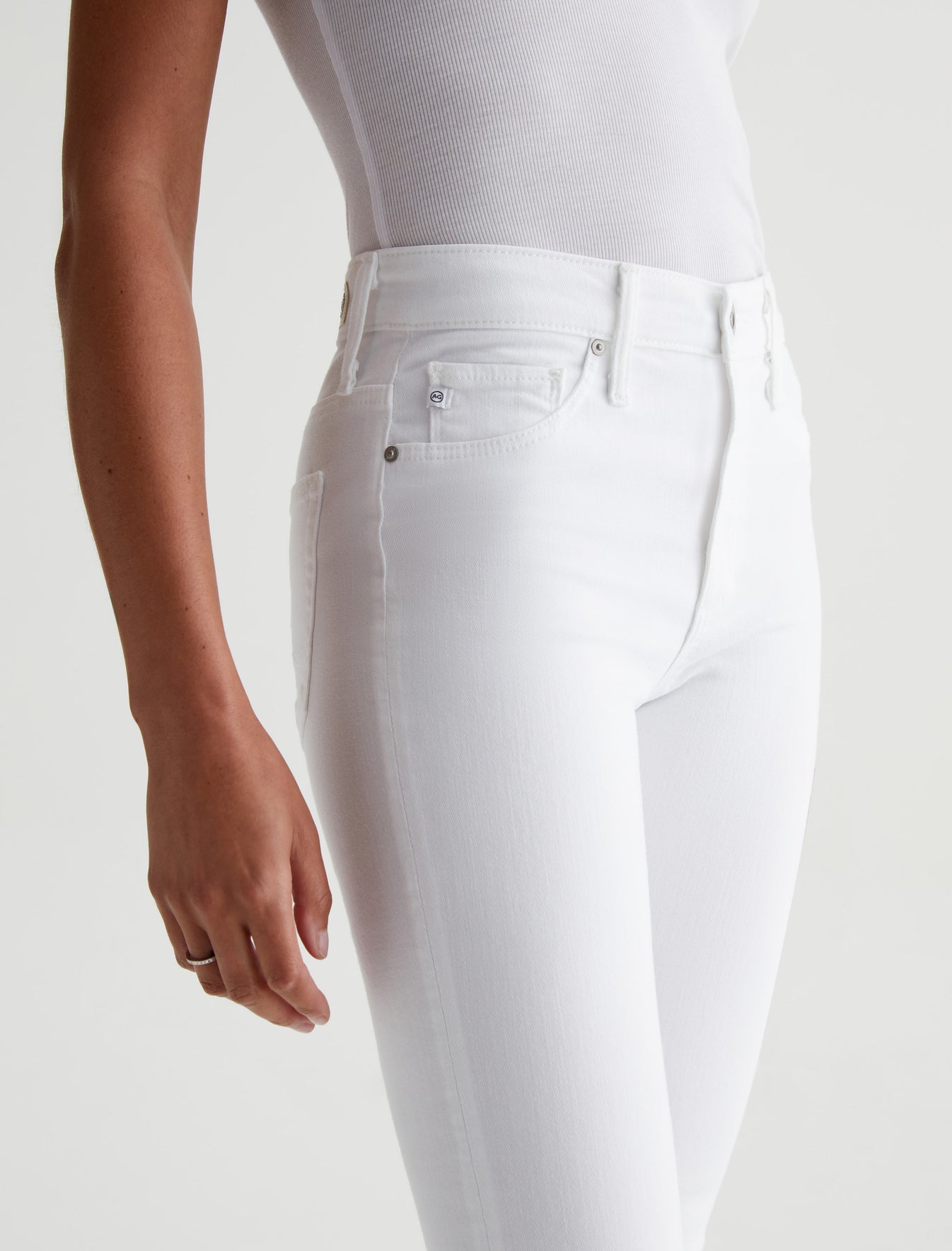 Womens Farrah Skinny Ankle White at AG Jeans Official Store