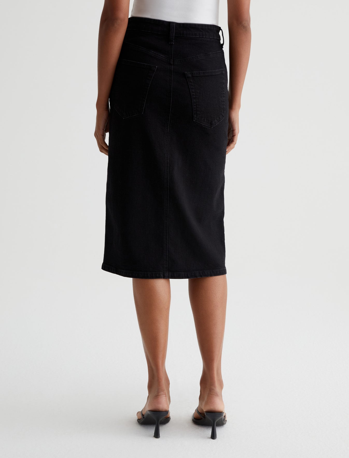 Tefi Black Cast High-Waisted Midi Skirt Women Bottom Photo 6