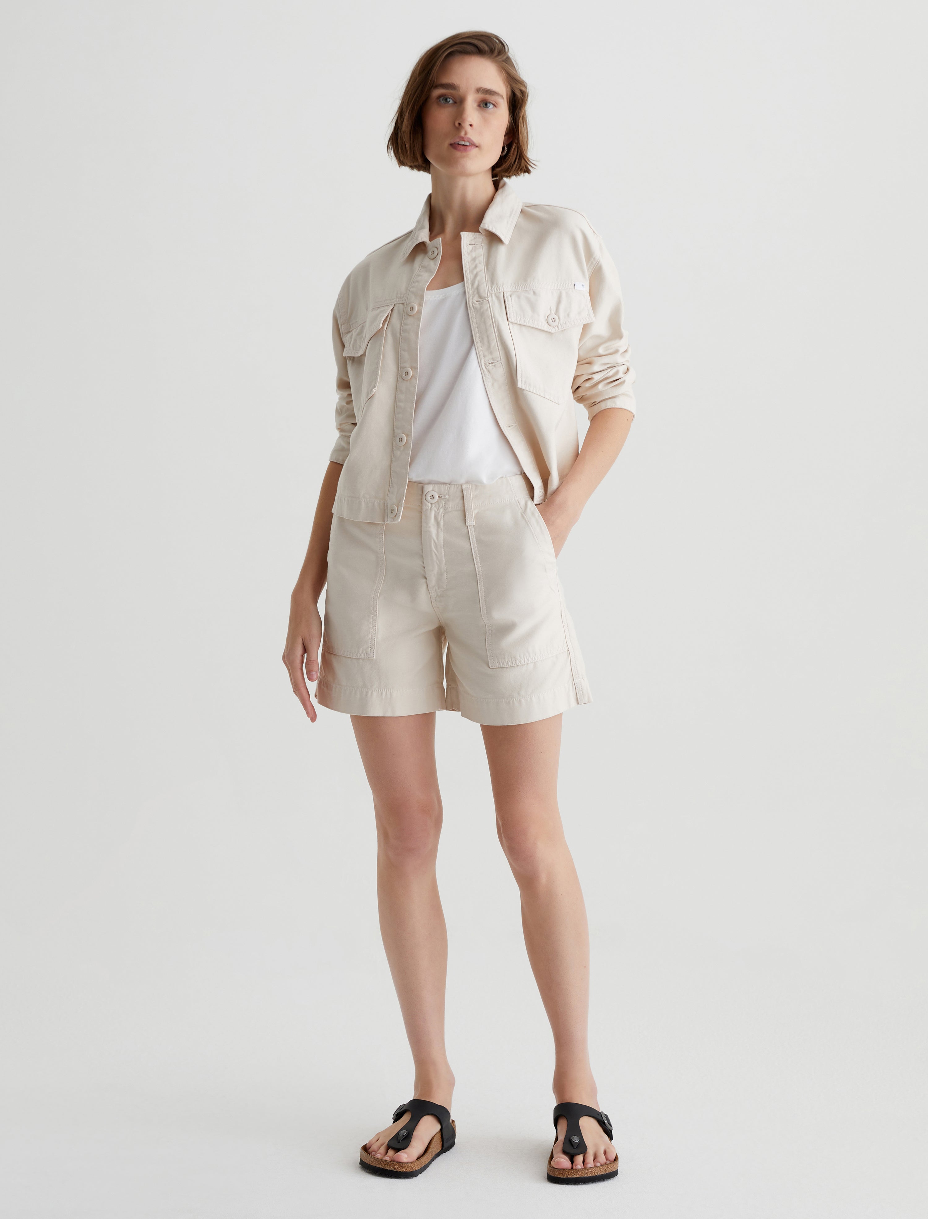 Rosa Short Opal Stone Mid-Rise Utility Short Women Bottom Photo 1