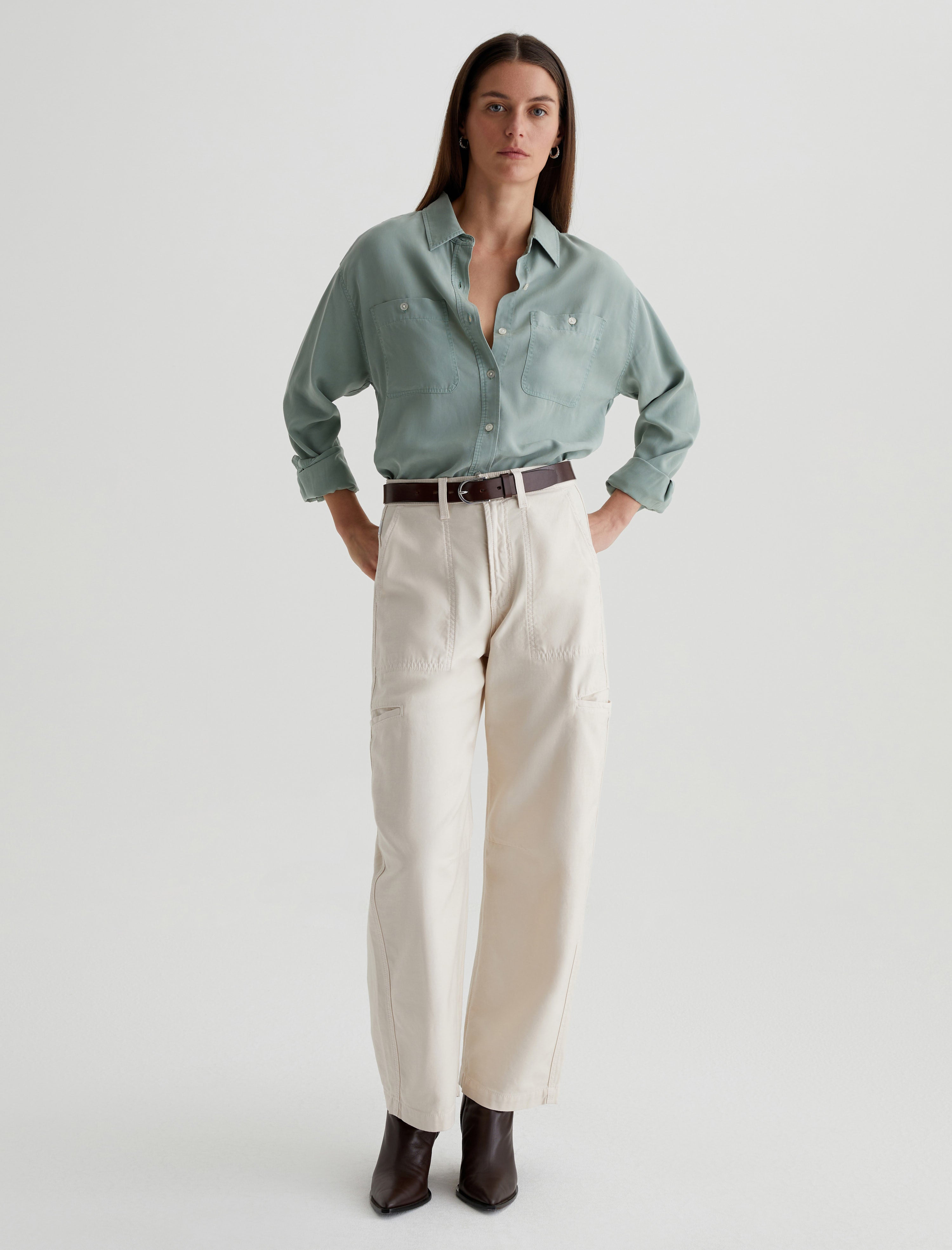 Hazal Opal Stone High-Rise Utility Barrel Women Bottom Photo 1