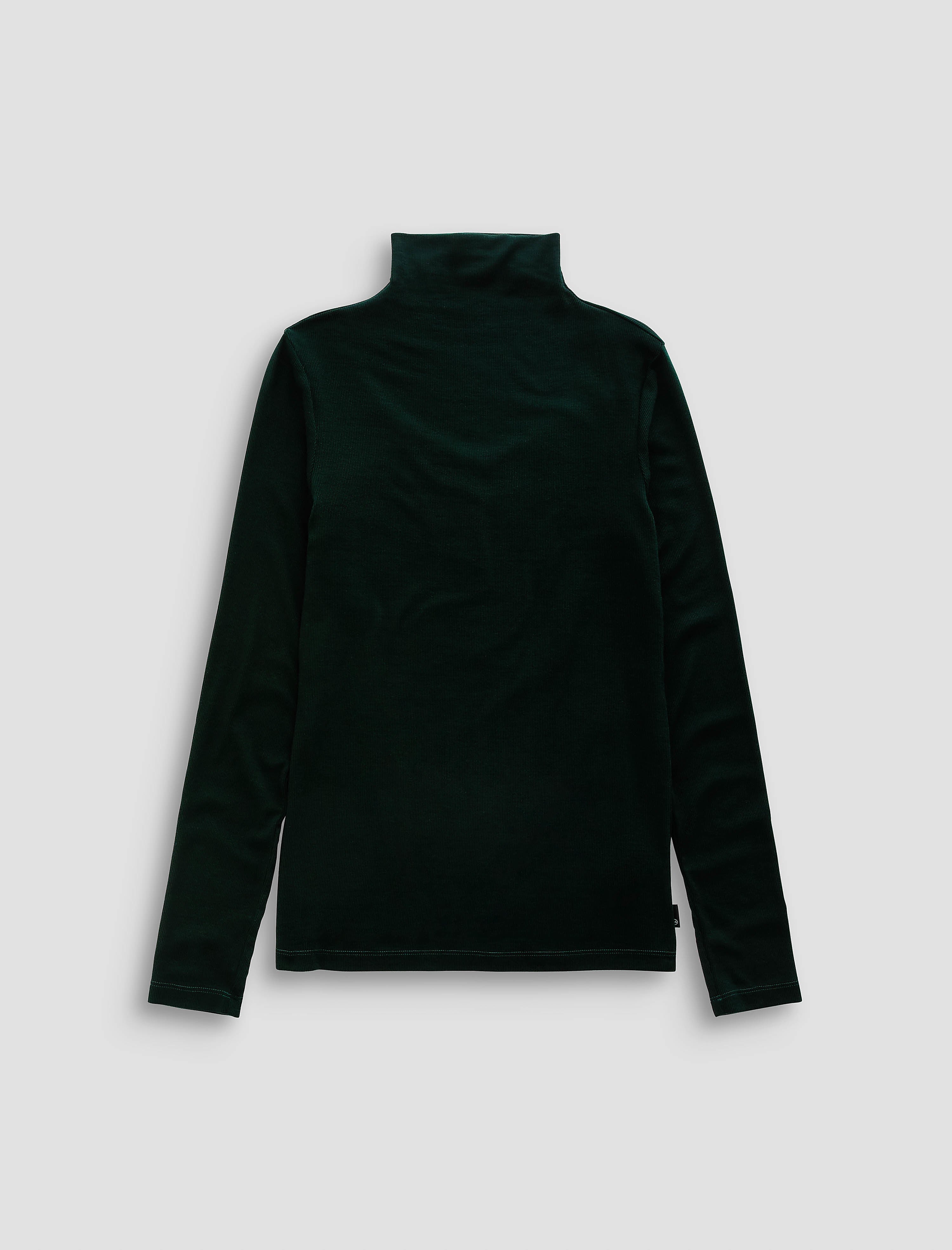 Chels Turtleneck Dark Green Slim Fit Long Sleeve Rib Turtleneck Women Top Photo 9
