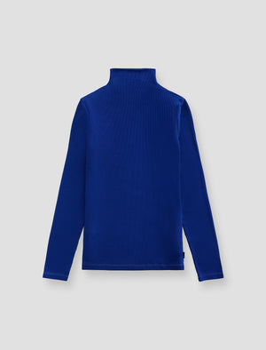 Chels Turtleneck Endless Blue Slim Fit Long Sleeve Rib Turtleneck Women Top Photo 9