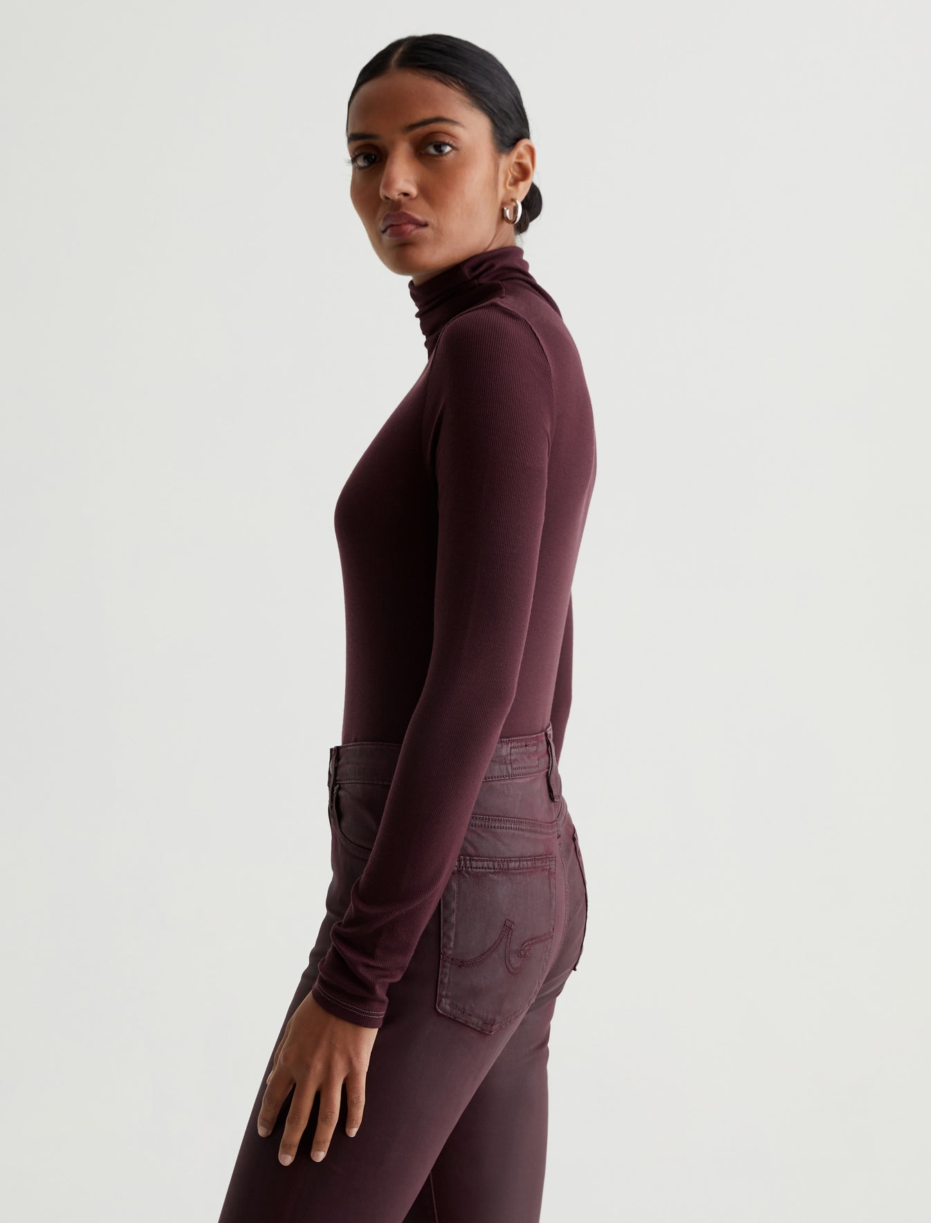Chels Turtleneck Pinot Noir Slim Turtleneck Photo 4
