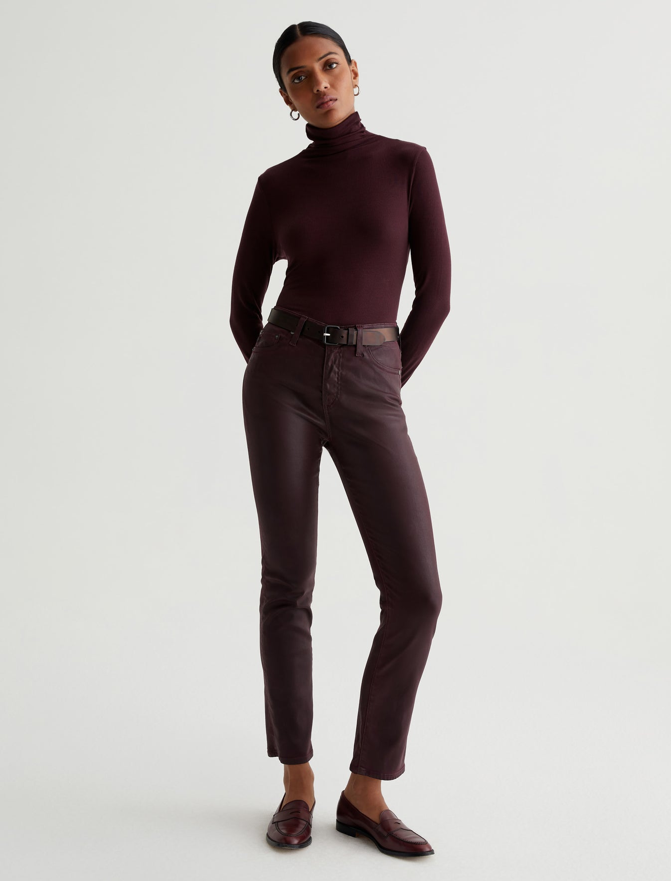 Chels Turtleneck Pinot Noir Slim Turtleneck Photo 5