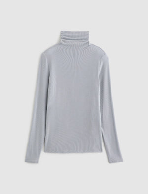 Chels Turtleneck White Sands Slim Fit Long Sleeve Rib Turtleneck Women Top Photo 9