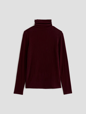 Chels Turtleneck Winery Slim Fit Long Sleeve Rib Turtleneck Women Top Photo 9