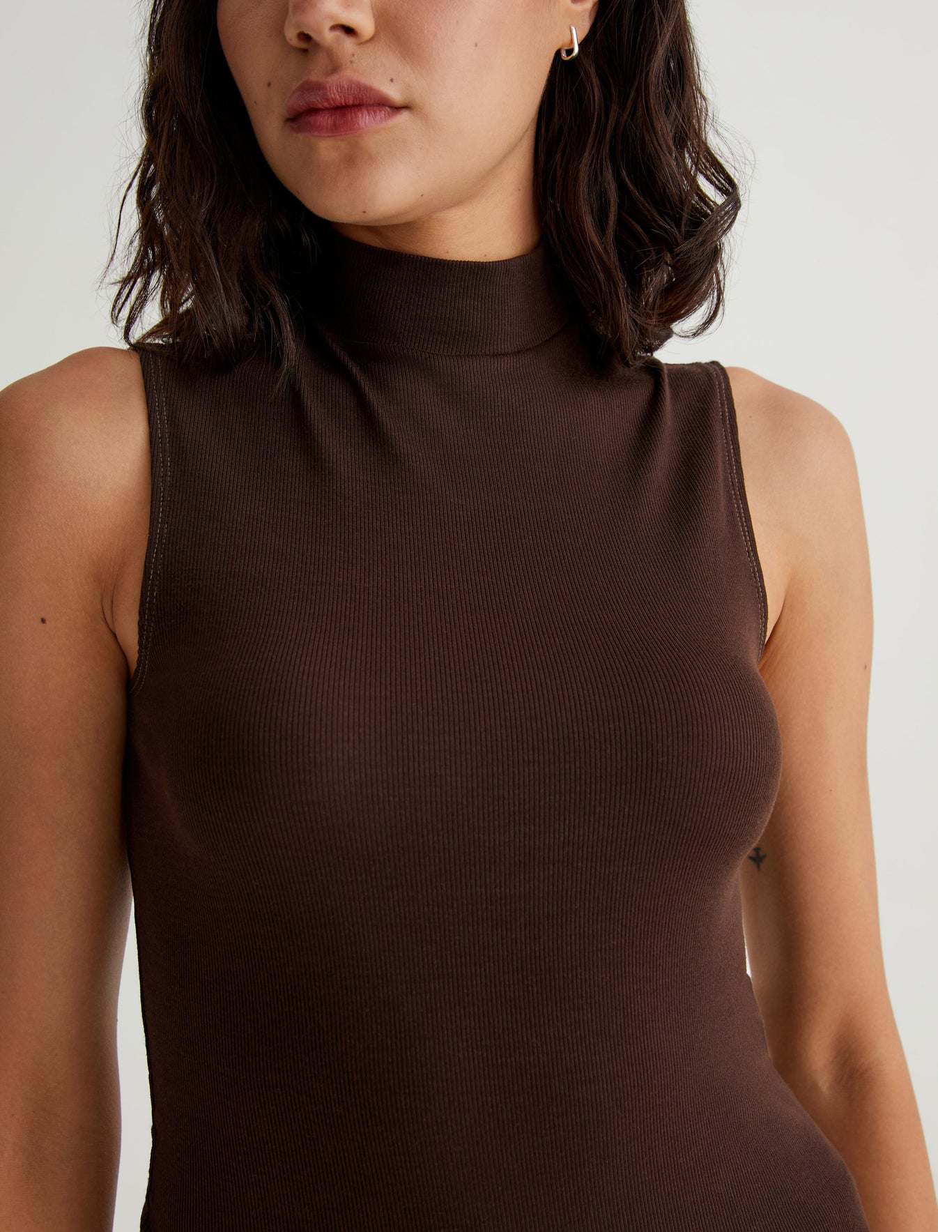 Womens Edie Sleeveless Turtleneck Bitter Chocolate at AG Jeans Official  Store