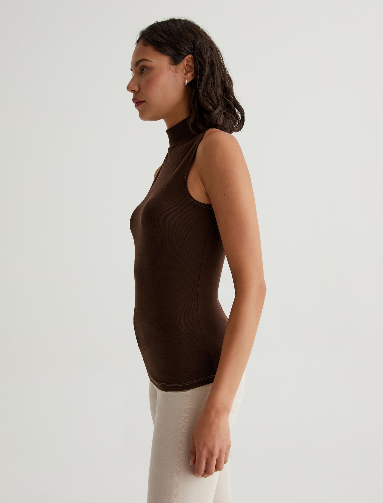 Bitter Store Official Jeans Womens Turtleneck Chocolate at Edie AG Sleeveless