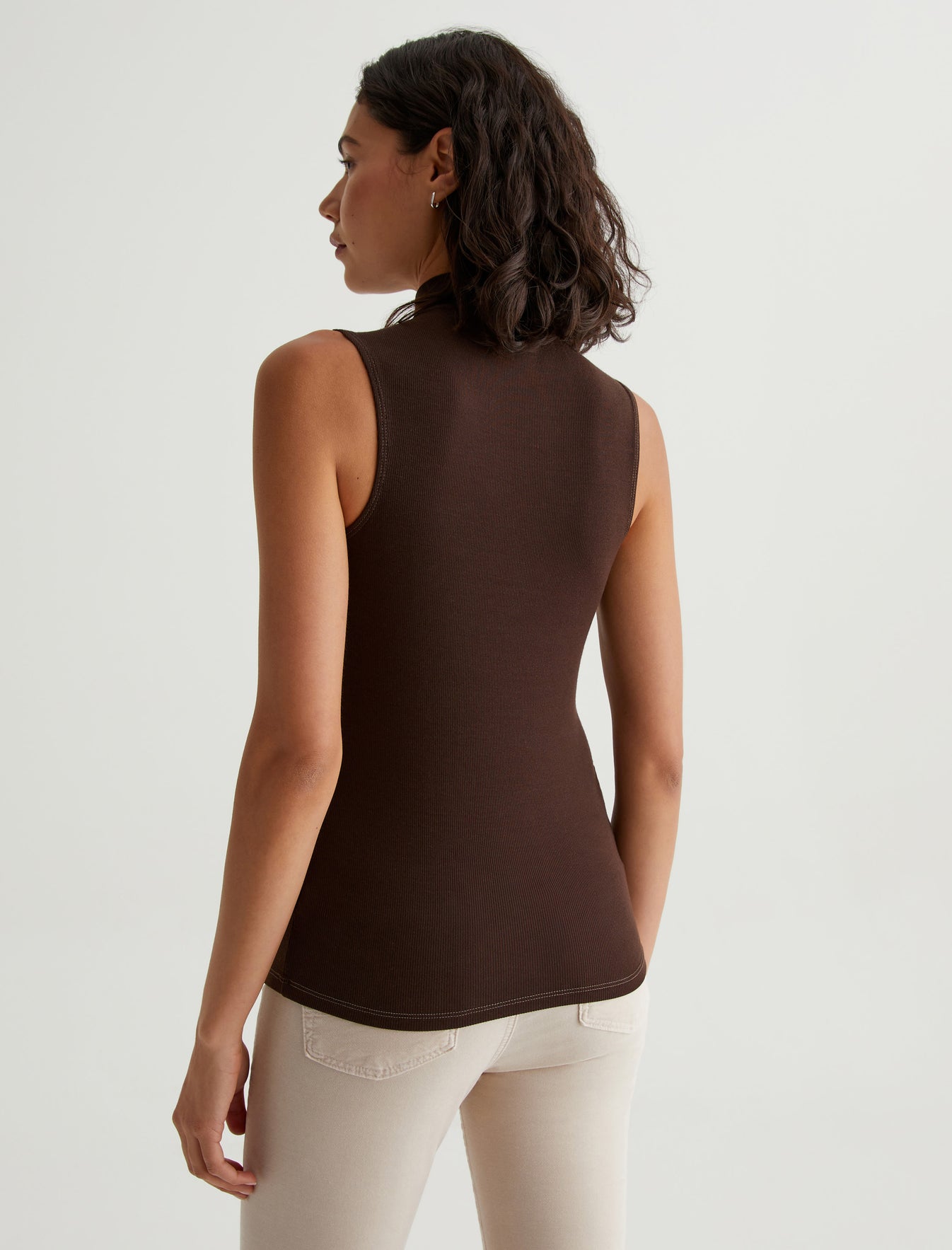 Sleeveless Turtleneck Chocolate AG Jeans at Official Womens Edie Bitter Store