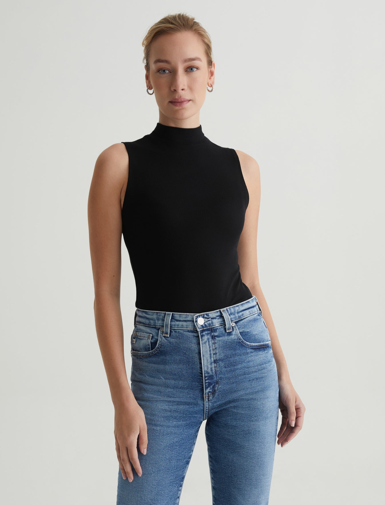 Womens Edie Sleeveless Turtleneck True Black at AG Jeans Official