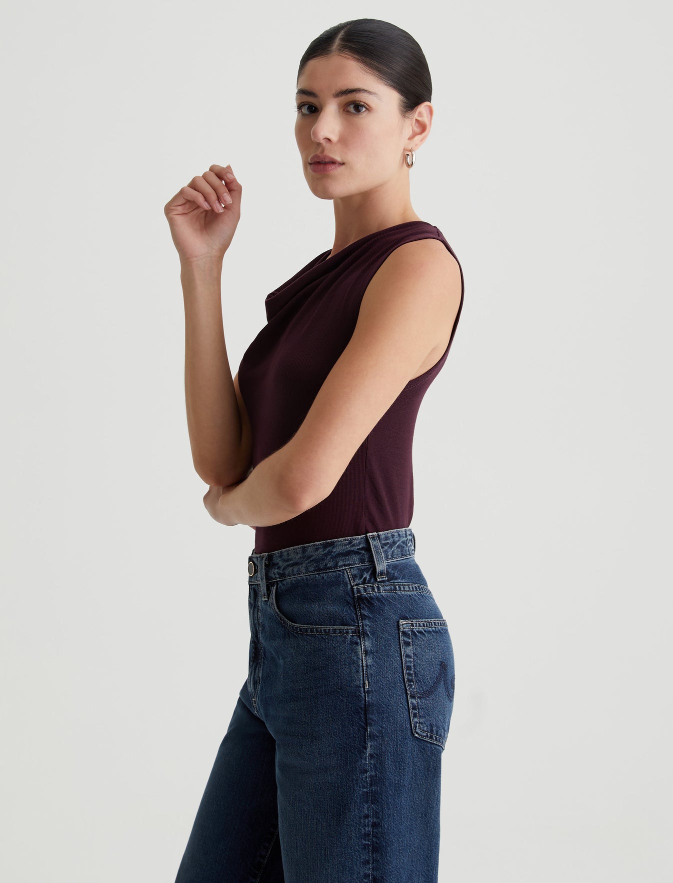 Vibia Top Pinot Noir Classic Cowl Neck Top Women Top Photo 5