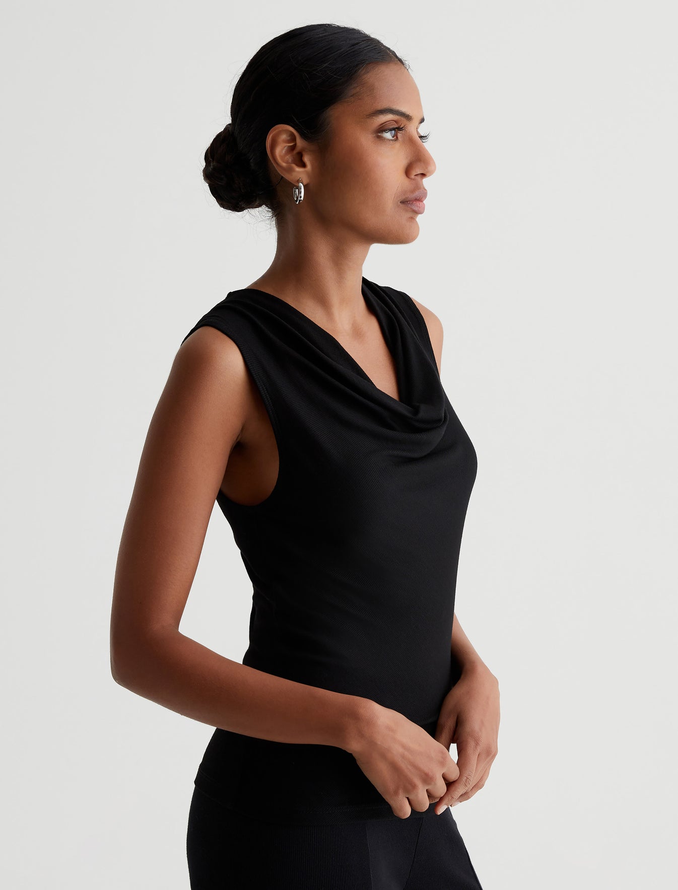 Vibia Top True Black Classic Cowl Neck Top Women Top Photo 1