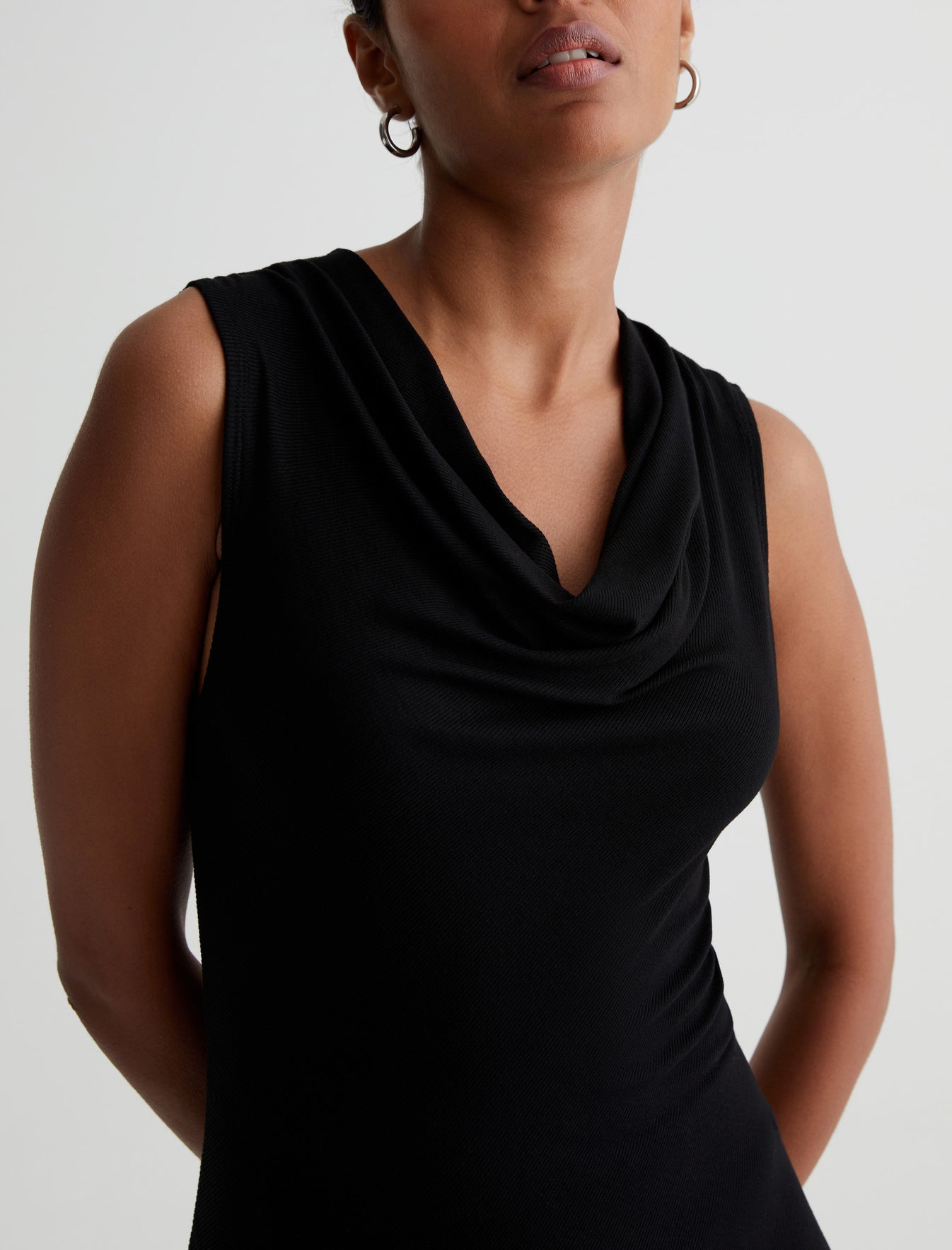 Vibia Top True Black Classic Cowl Neck Top Women Top Photo 3