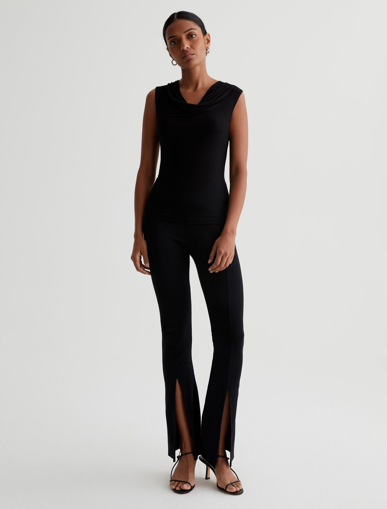 Vibia Top True Black Classic Cowl Neck Top Women Top Photo 4