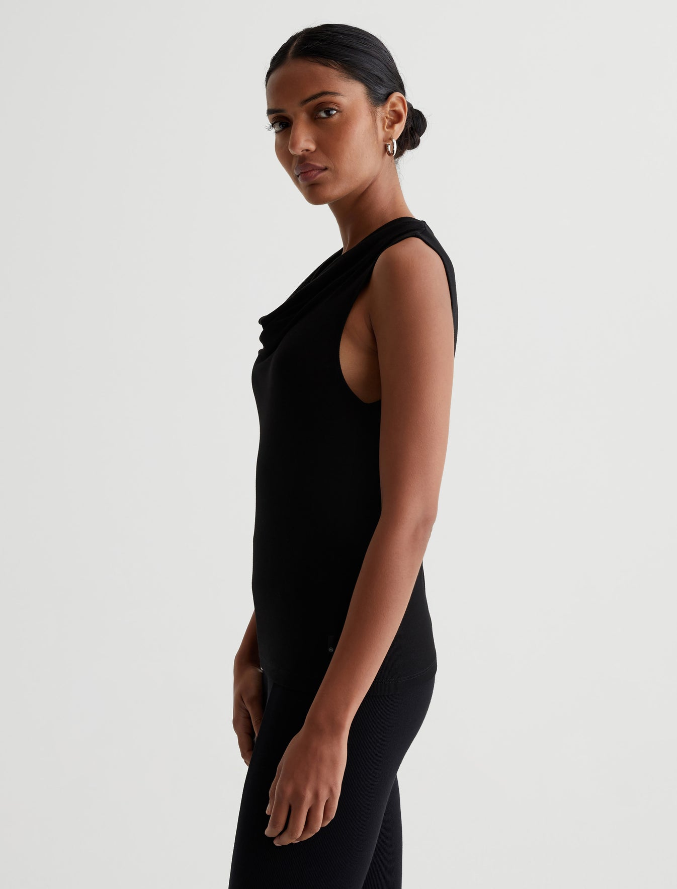 Vibia Top True Black Classic Cowl Neck Top Women Top Photo 5