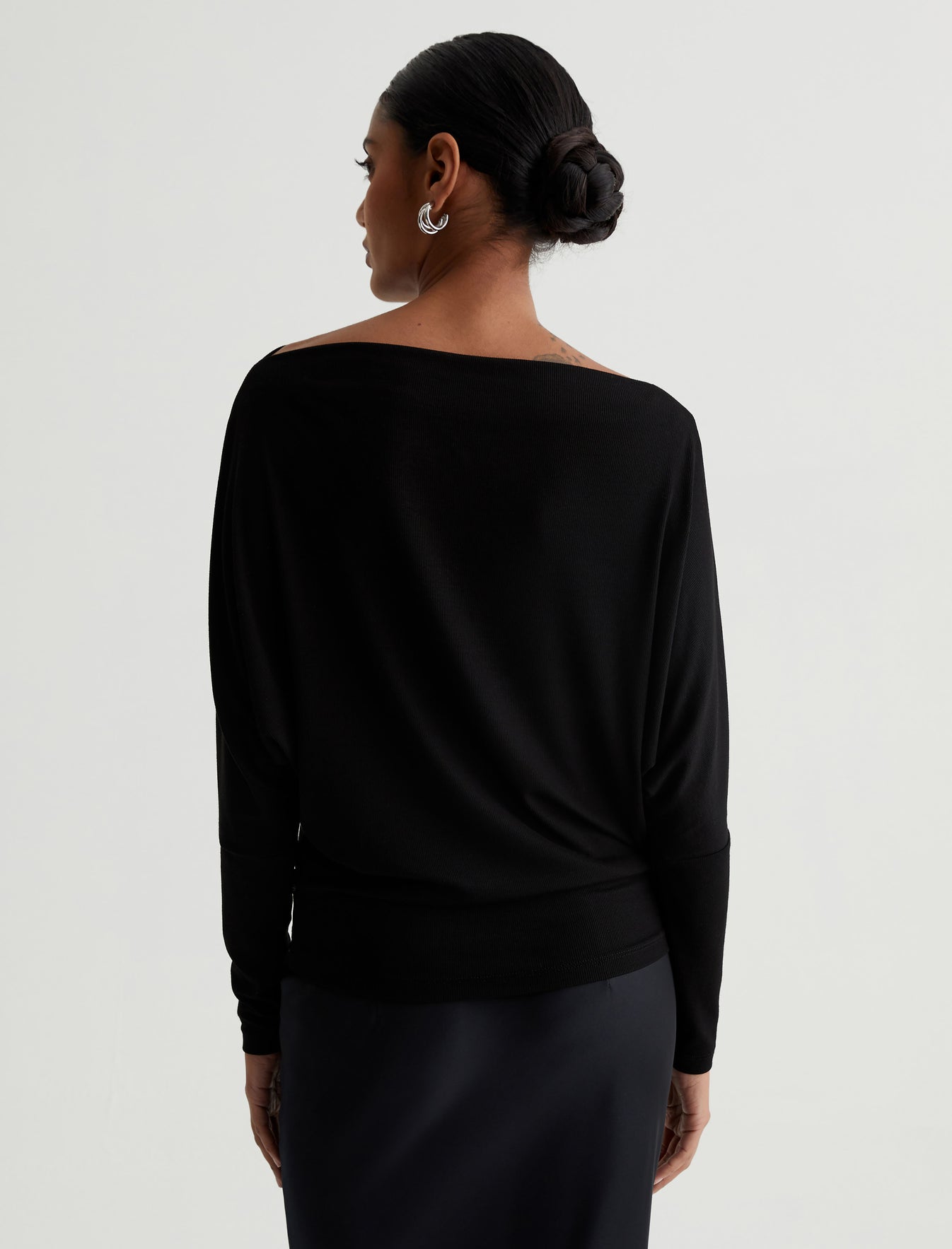 Alesli Top True Black Relaxed Dolman Sleeve Top Photo 6