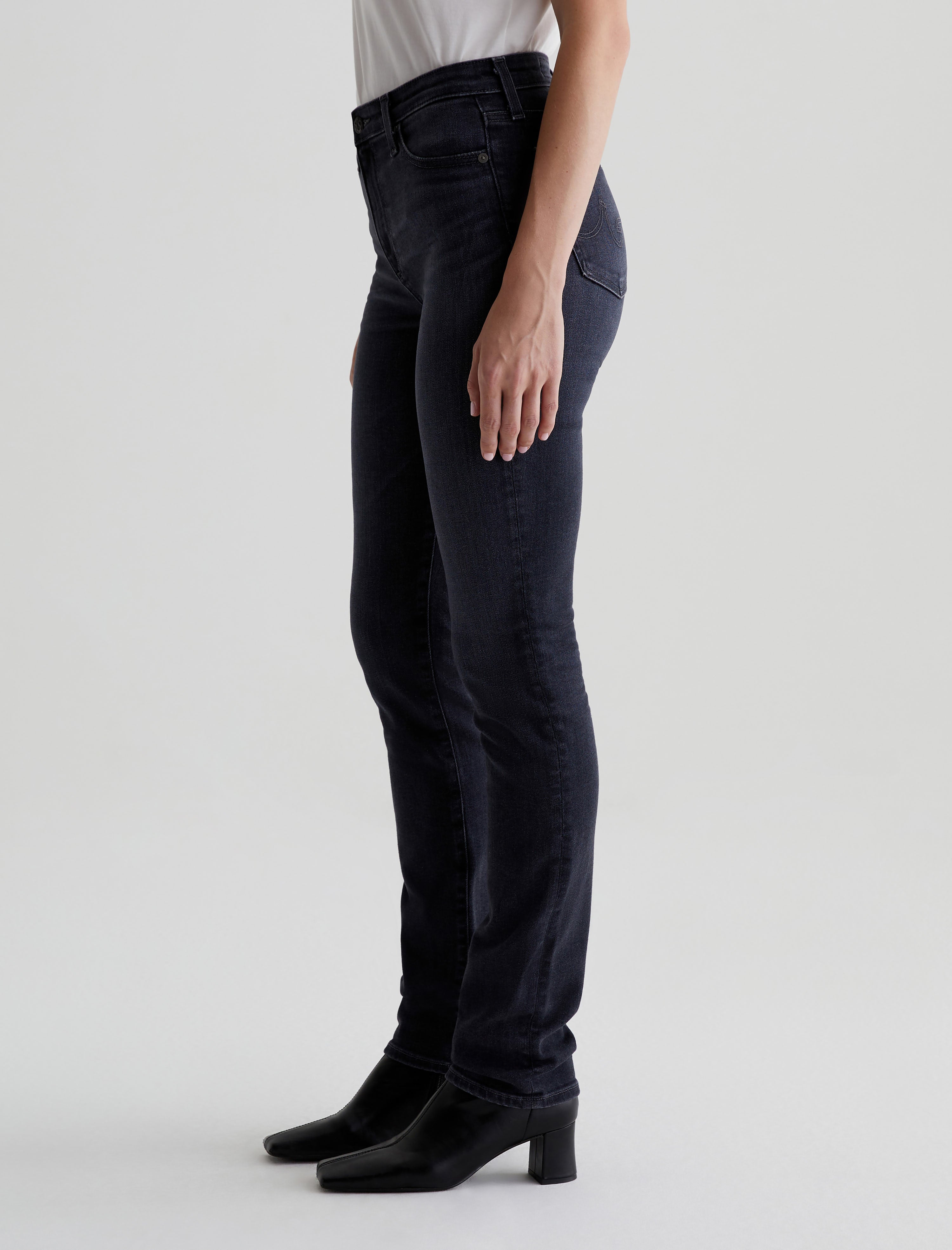 Mari Extended 8 Years Black Salt AG-ed™ High-Rise Slim Straight Leg Denim Women Bottom Photo 5