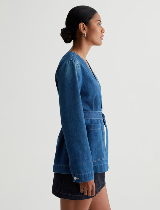 Tamlyn Obelisk Collarless Wrap Jacket Photo 2