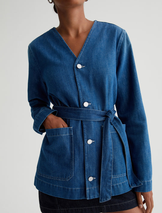 Tamlyn Obelisk Collarless Wrap Jacket Photo 3