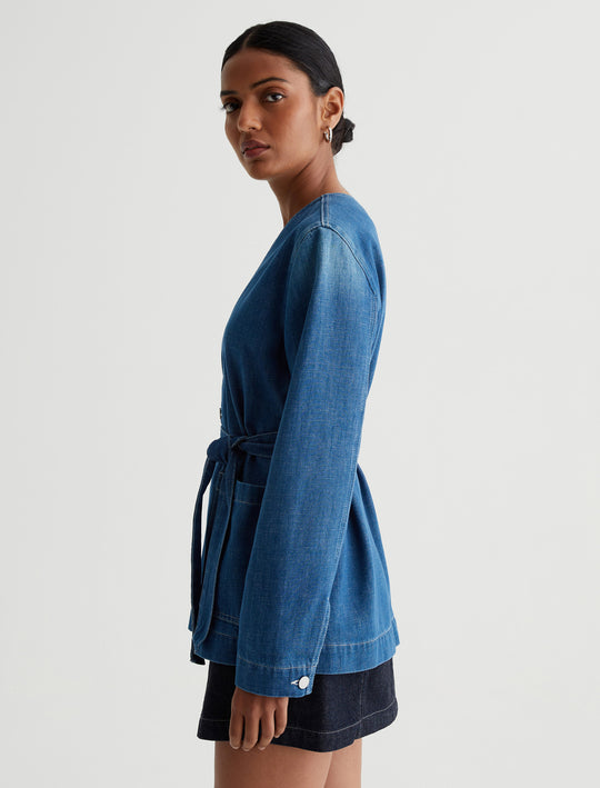 Tamlyn Obelisk Collarless Wrap Jacket Photo 4