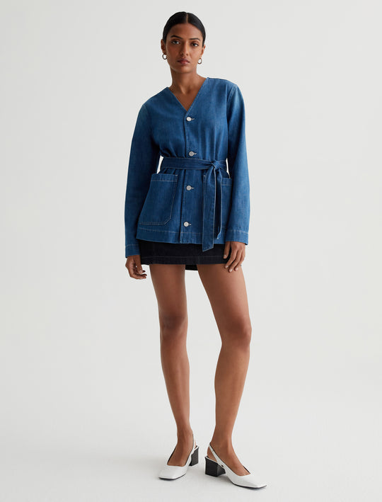 Tamlyn Obelisk Collarless Wrap Jacket Photo 5