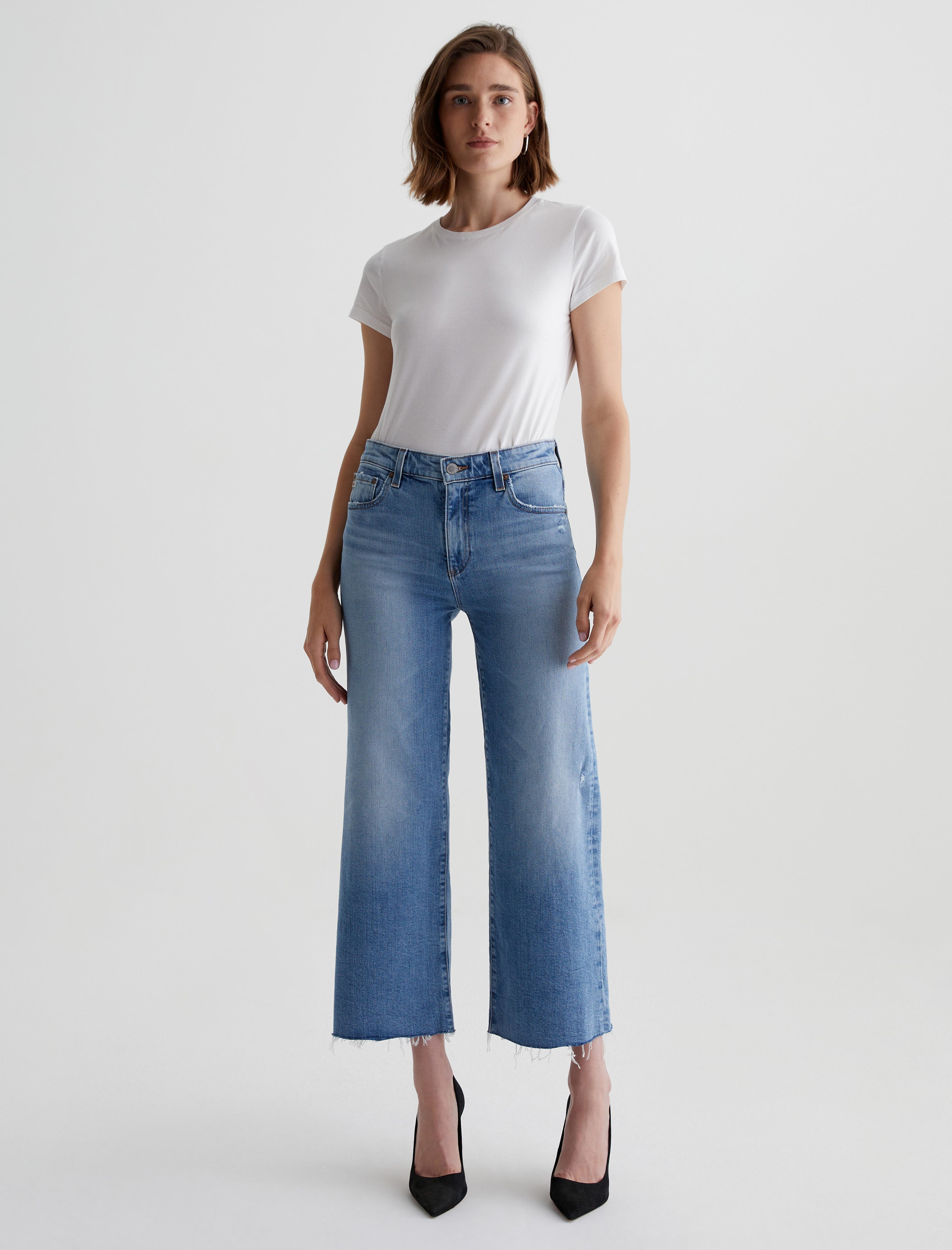 Saige Wide Leg Crop 18 Years Oslo AG-ed™ High-Rise Straight Leg Denim Women Bottom Photo 1