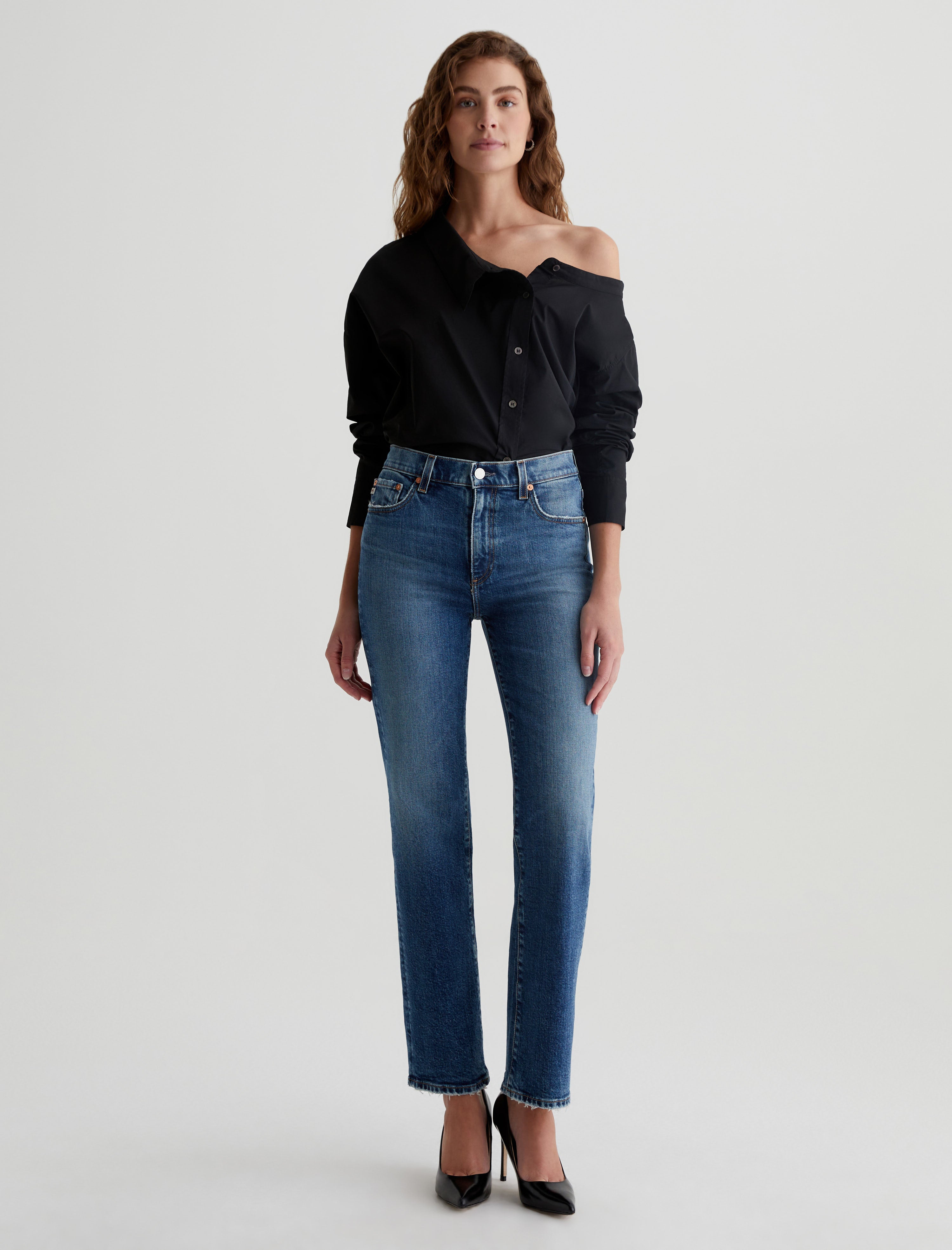 Brinley 15 Years Firenze AG-ed™ Mid-Rise Straight Denim Women Bottom Photo 1