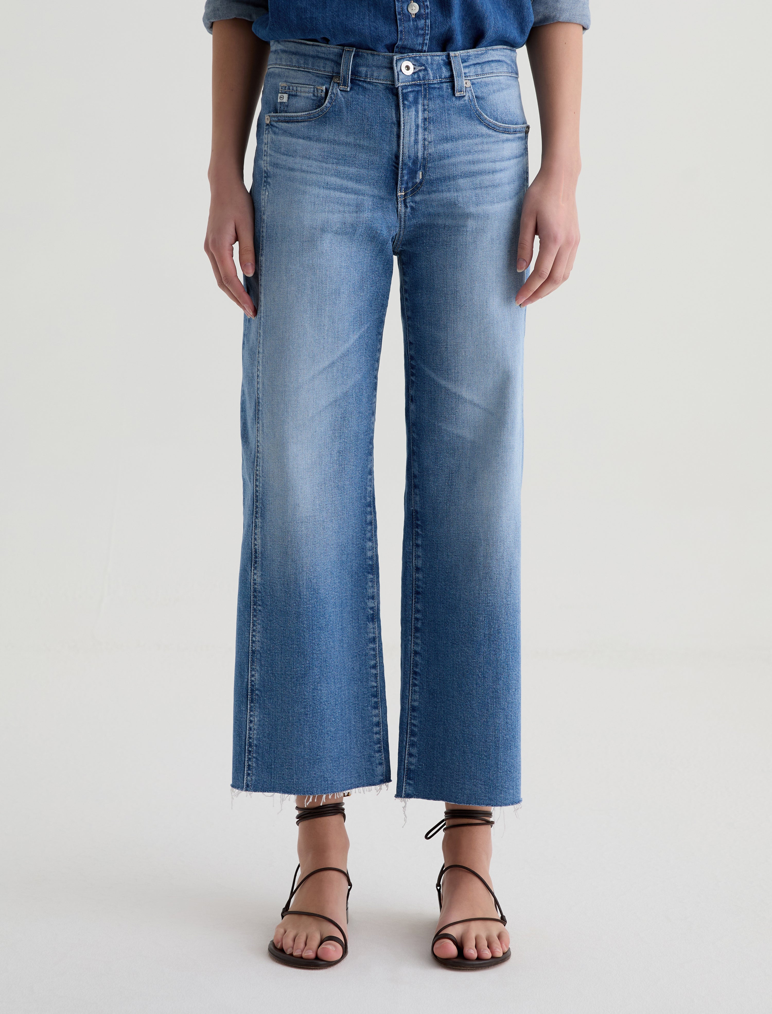 Saige Wide Leg Crop With Panel Rosarito Mid-Rise Paneled Fit Women Bottom Photo 2