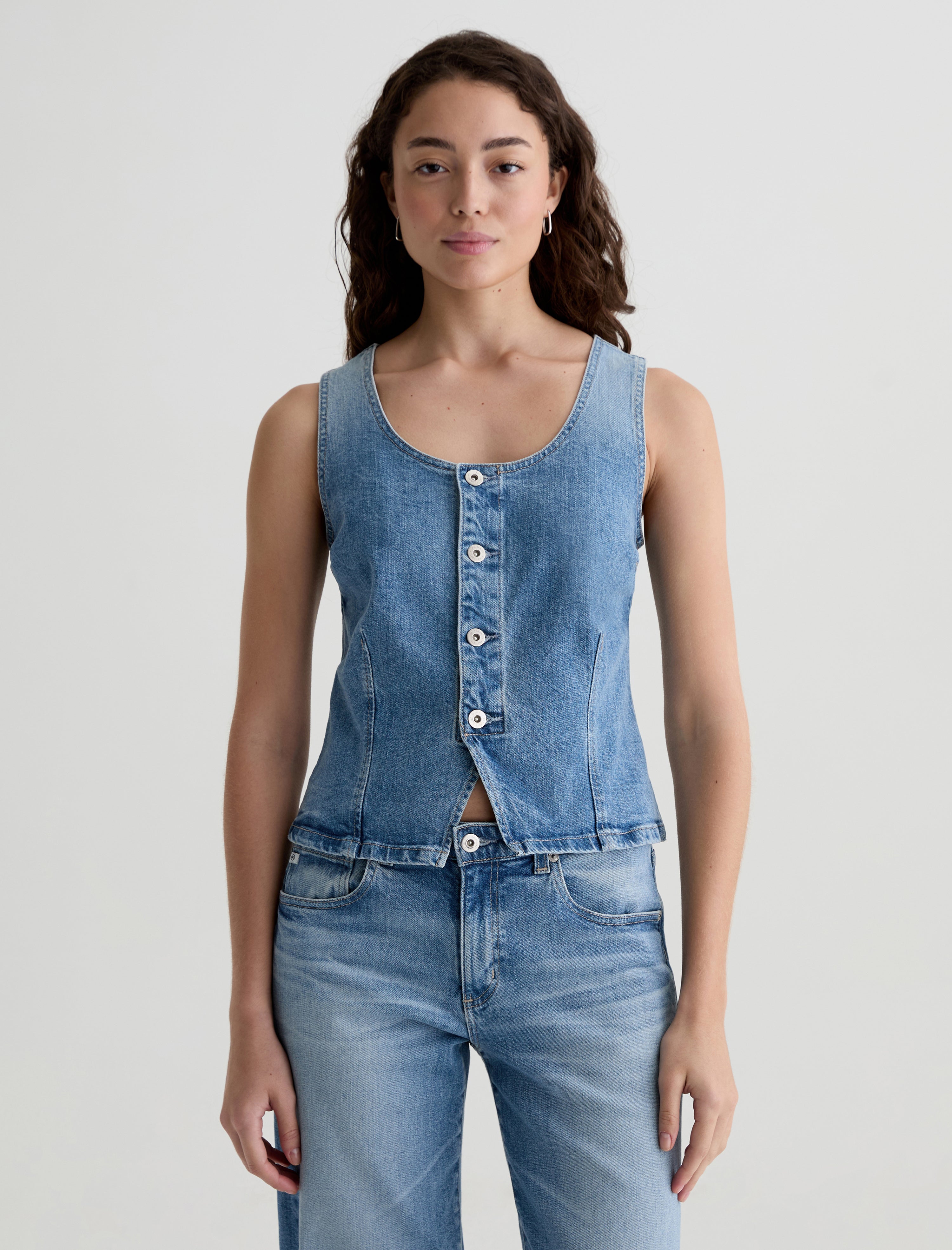 Teagan Helios Slim Denim Tank Women Top Photo 1
