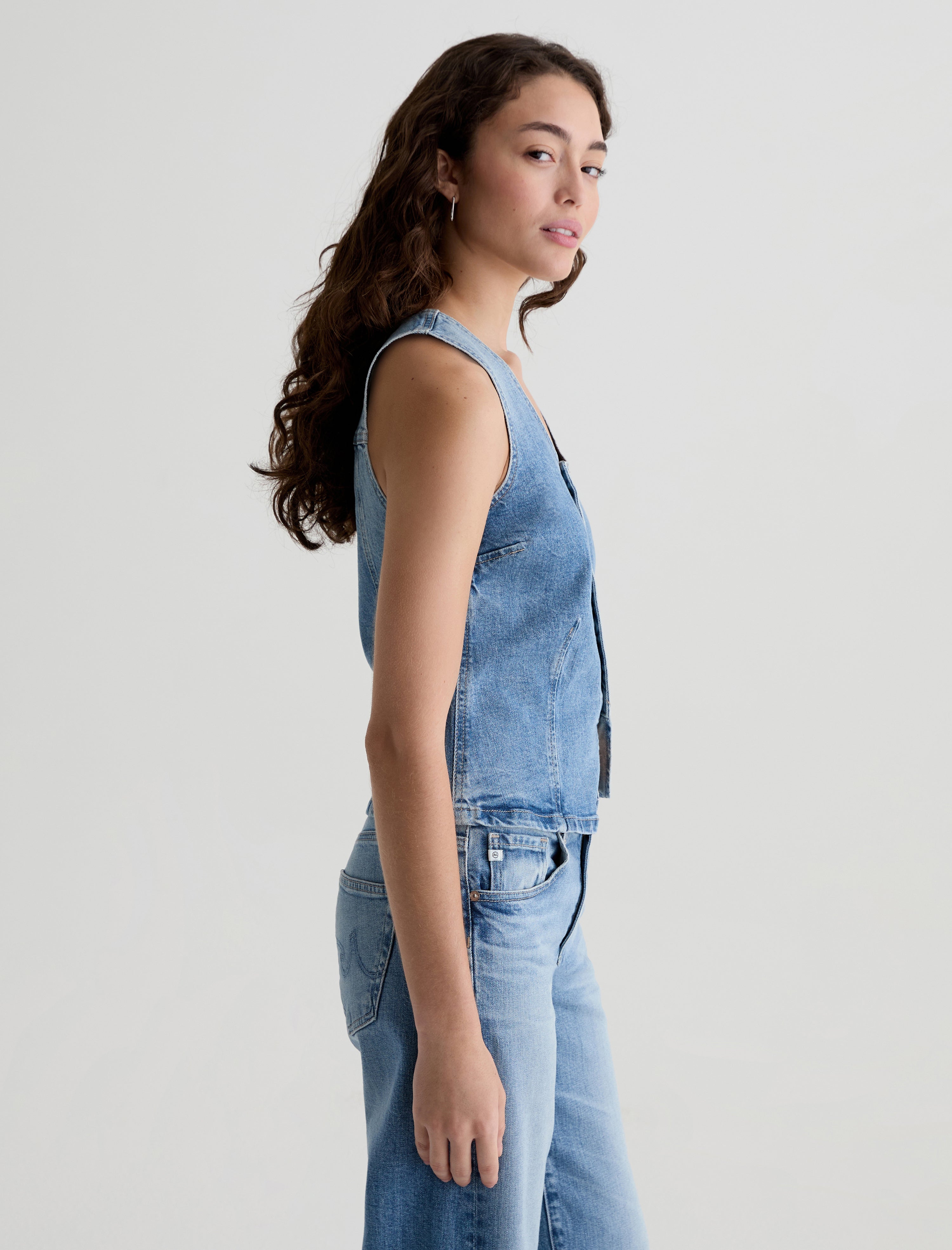 Teagan Helios Slim Denim Tank Women Top Photo 3