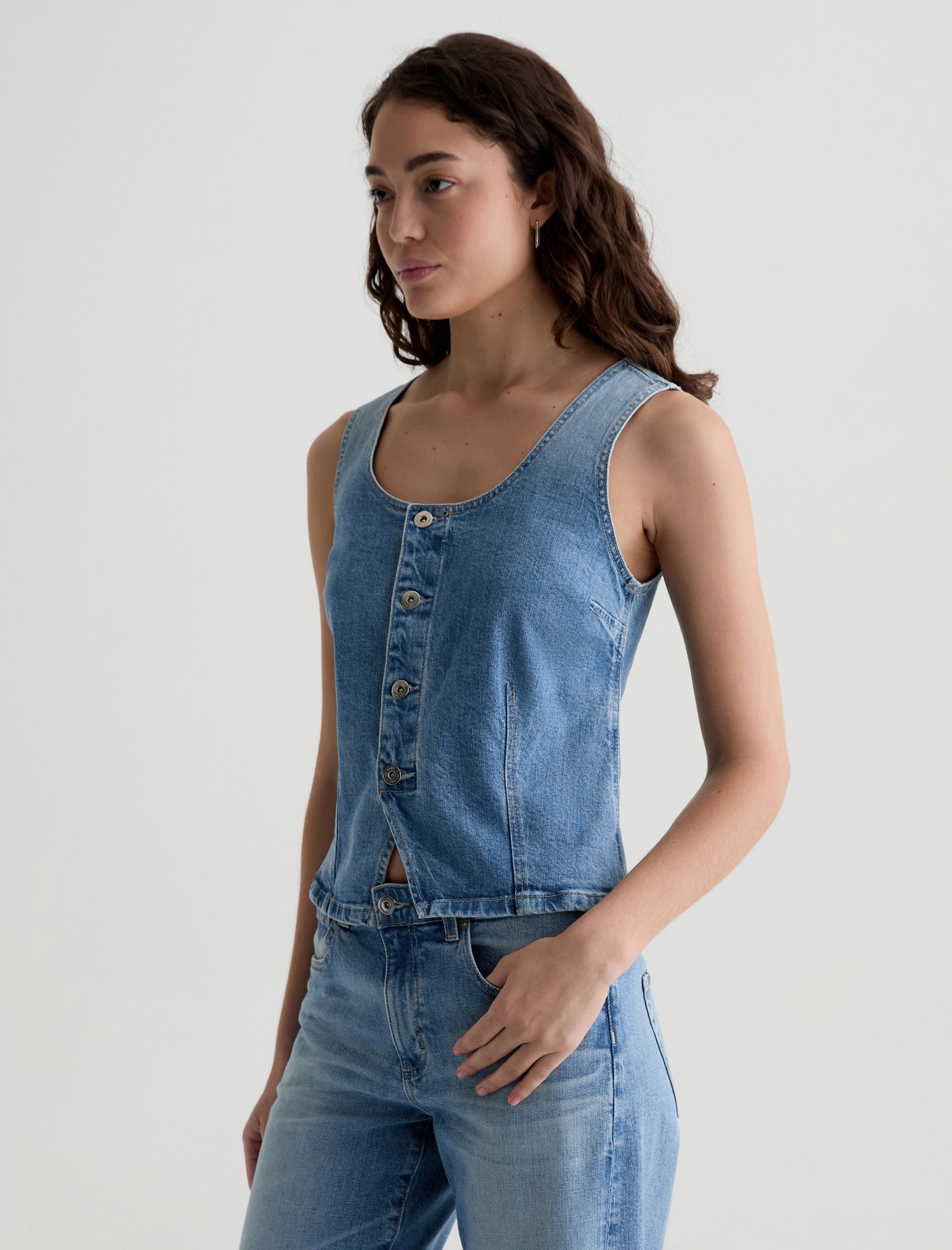 Teagan Helios Slim Denim Tank Women Top Photo 6