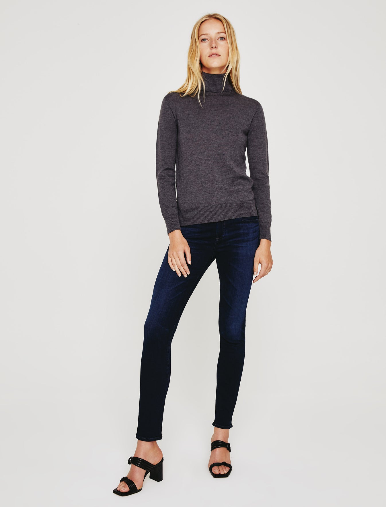 Zuri Turtleneck Oatmilk Classic Fit Long Sleeve Turtle Neck Sweater Womens Top Photo 2
