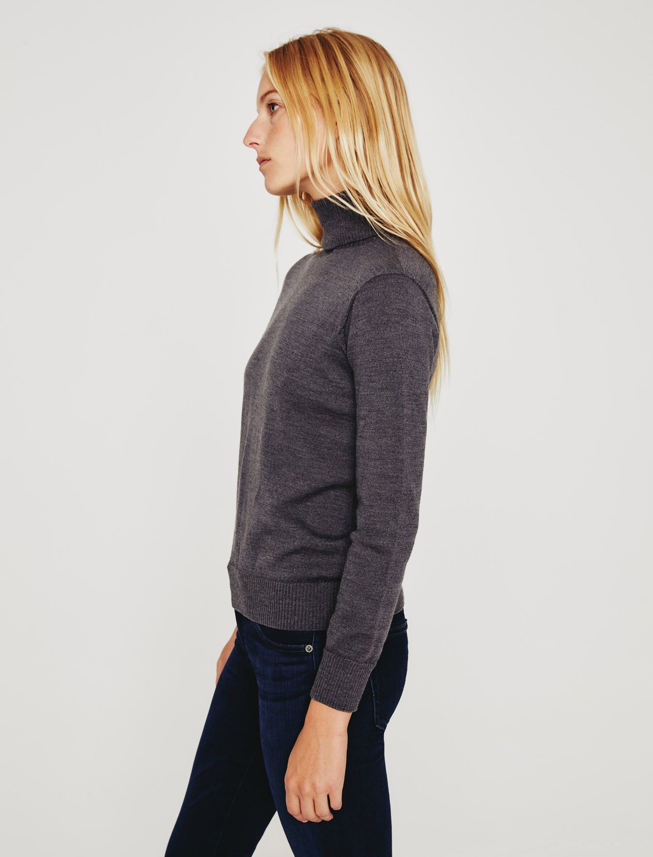 Zuri Turtleneck Oatmilk Classic Fit Long Sleeve Turtle Neck Sweater Womens Top Photo 4