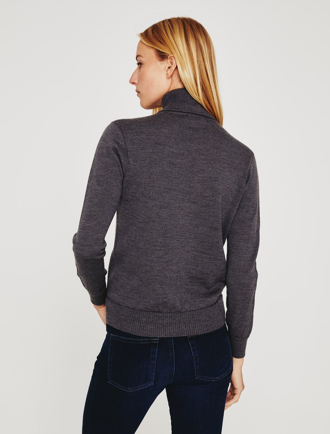 Zuri Turtleneck Oatmilk Classic Fit Long Sleeve Turtle Neck Sweater Womens Top Photo 6