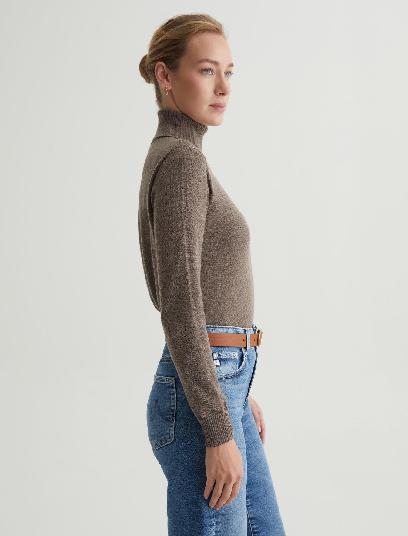 Womens Zuri Turtleneck Melange Taupe at AG Jeans Official Store