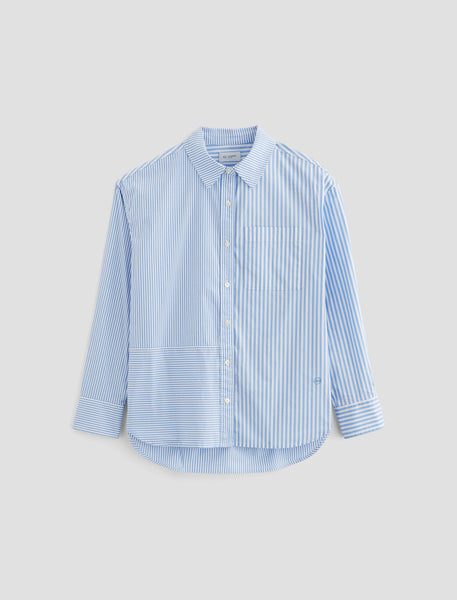 トップス MHL. GRAPHIC COTTON STRIPE SHIRT Msize Women Addison Shirt Stripe Mix Blue Multi at AG Jeans