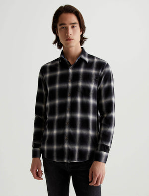 Aiden Shirt Brushed Check Plaid Grey Multi Classic Fit Long Sleeve Men Top Photo 1