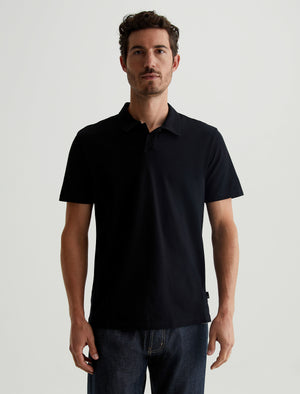 Bryce Johnny Collar True Black Classic Fit Short Sleeve Johnny Collar Men Top Photo 1