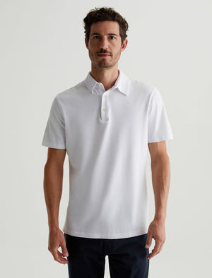 Bryce Short Sleeve Polo True White Classic Fit Short Sleeve Polo T-Shirt Men Top Photo 1
