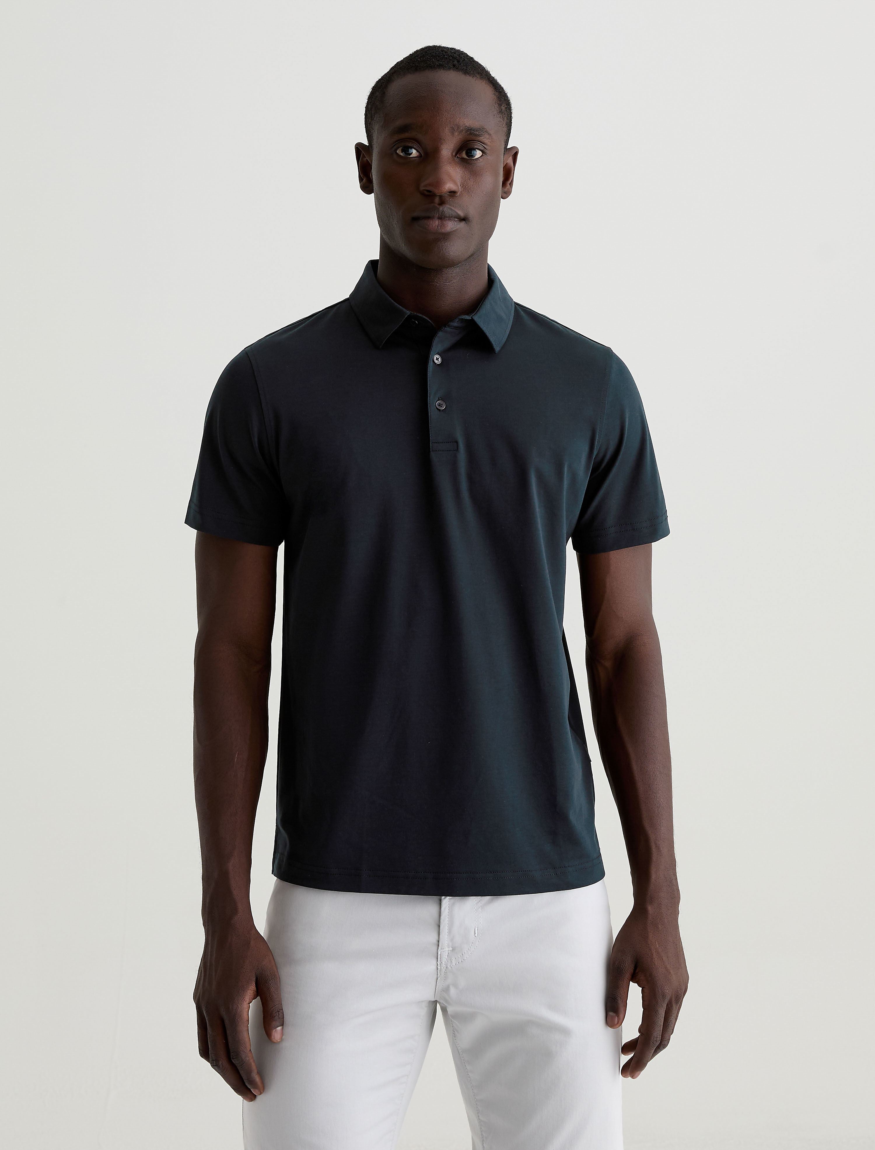Bryce Short Sleeve Polo True Black Classic Fit Short Sleeve Polo T-Shirt Men Top Photo 1