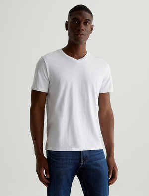 Bryce Vee True White Classic Fit Short Sleeve Vee Neck T-Shi Men Top Photo 1