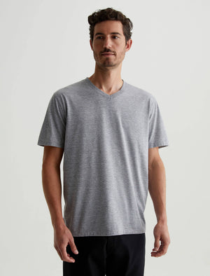 Bryce Vee Heather Grey Classic Fit Short Sleeve Vee Neck T-Shi Men Top Photo 1