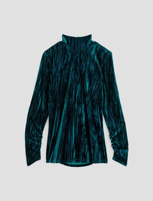 Candice Deep Lagoon Open Back Turtleneck Women Top Photo 9