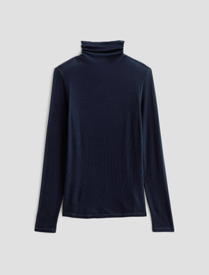 Chels Turtleneck Deep Trenches Slim Fit Long Sleeve Rib Turtleneck Women Top Photo 9