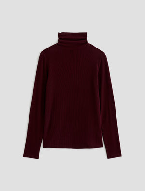 Chels Turtleneck Winery Slim Fit Long Sleeve Rib Turtleneck Women Top Photo 9